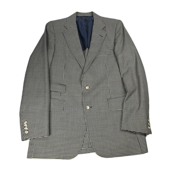 Chaps Ralph Lauren Brussells Blazer Suit Jacket Houndstooth Subtle Plaid 38